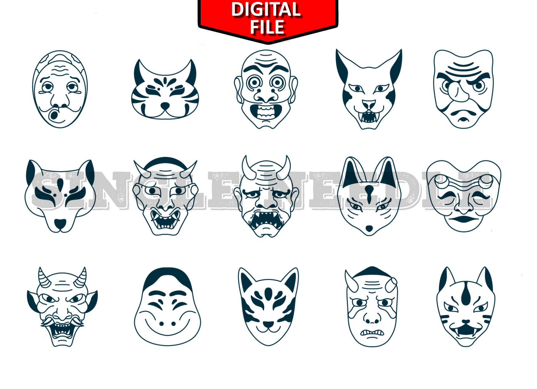 Masks Themed Hand Poke Flash Sheet & Stencil